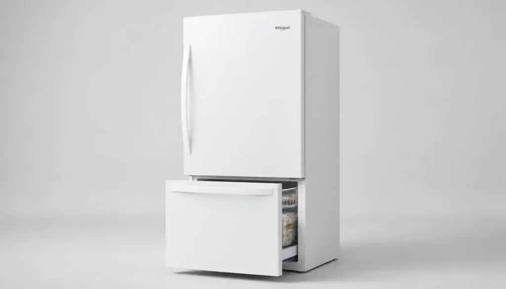 Whirlpool WRB329DMBW 18.5 Cu. Ft. White Bottom Freezer Refrigerator 