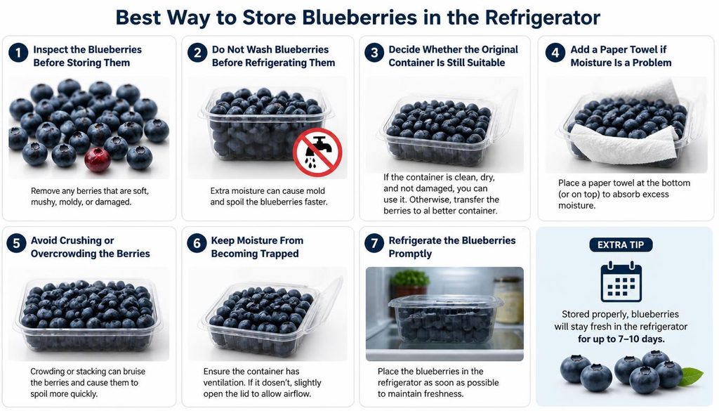 Best Way to Store Blueberries in the Refrigerator Step by Step