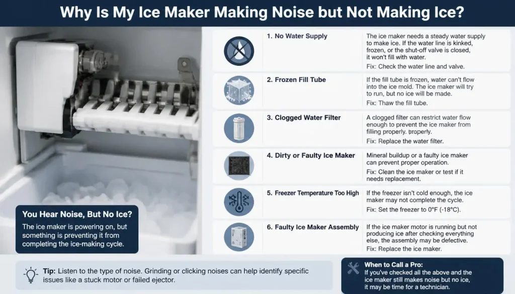 Why Is My Ice Maker Making Noise but Not Making Ice