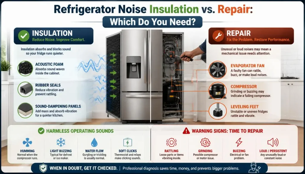 Refrigerator Noise Insulation vs. Repair Which Do You Need