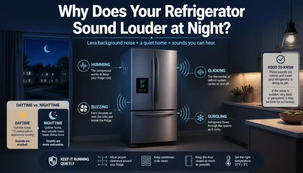 Why Does Your Refrigerator Sound Louder at Night